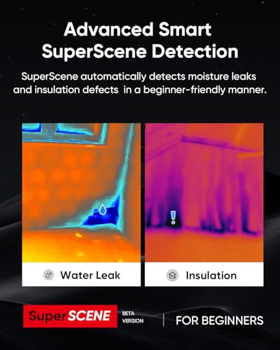 HIKMICRO B10S Thermal Camera 256 x 192 IR Resolution with 2MP Visual Camera, 3.2" 640 × 480 Resolution LCD Screen Thermal Imaging Scanner for Home Inspection, SuperScene™, 25 Hz Refresh Rate