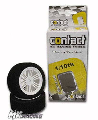 Contact RC 26mm 1/10 Nitro Sedan Foam Front Tires (2) (White) (37 Shore)