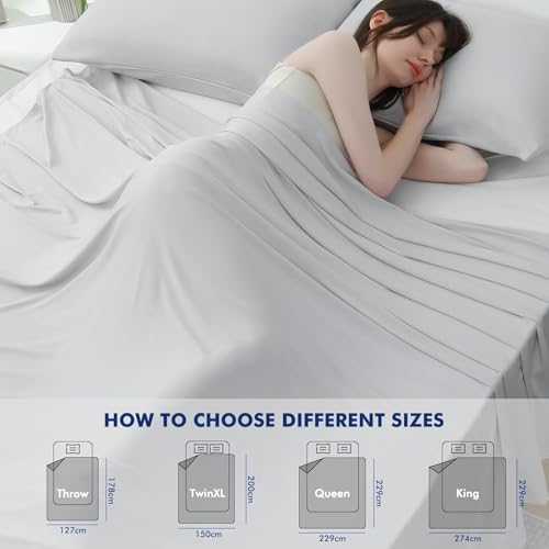 Elegear Cooling Blanket, Arc-Chill 3.0 Summer Blanket Q-Max 0.5 Cooling Sheets for Night Sweats and Hot Sleeper Soft Lightweight Thin Cold Throw for Bed Sofa Chair Travel, Twin/Double, 150x200cm, Gray