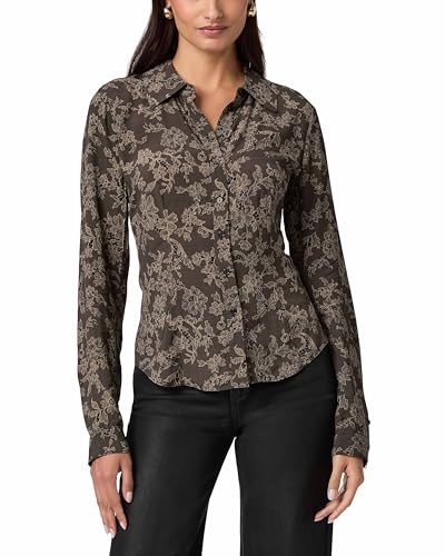 PAIGE Women's Desano Shirt, Black Multi, 12