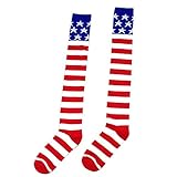 Zmart Women Girls Colorful Striped Cotton Over the Knee High Socks