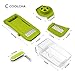 Mandoline Slicer, Coolcha Vegetable Grater & Julienne Slicer Cutter for Cucumber, Onion, Cheese With 7 Thickness Settings Interchangeable Stainless Steel Blades +Food Container - Mandolin