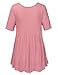 NINEXIS Women's Half Sleeve V-Neck Draped Tunic Top (S-3XL)