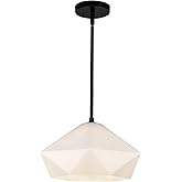 Alora Mood PD424514MBOP Krysta Pendant, 1-Light 1 Watts, Matte Black/Opal Glass