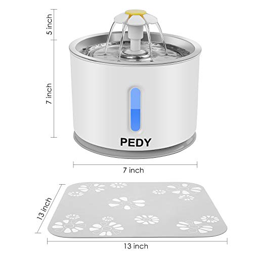 pedy Cat Water Fountain Stainless Steel, Automatic Pet Fountain with