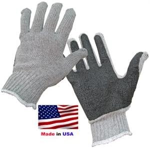 Glove w/latex palm gray LARGE Made in USA