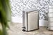 BINO | Rectangular Step Trash Can | 1.3 Gallon/5 Liter Stainless Steel Trash Can with Lid | Home or Office Bathroom Trash Cans with Lids | Kitchen Garbage Can with Non-Slip Stepper | Brushed Steel