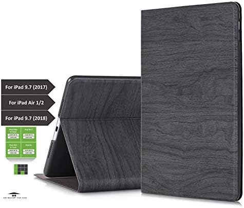 Zen Master 9.7 inch Magnetic Stand Flip Cover for Apple iPad 2017 (Tree Texture Black)