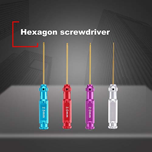 Portable White Steel 1.5mm/2.0mm/2.5mm/3.0mm Screw Driver Wrenches Hex Screwdriver Tool Kit For RC Crawler Car D90 Axial SCX10