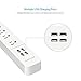 Power Strip USB dodocool Surge Protector Long Cord Multiple Outlet Adapter USB Charging Station with 4 Outlets and 20W 4 USB Charging Ports 4.92ft Cord for Smartphones/Tablets and More
