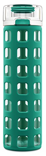 Ello Syndicate 20-Ounce BPA-Free Glass Water Bottle with Flip Lid, Teal