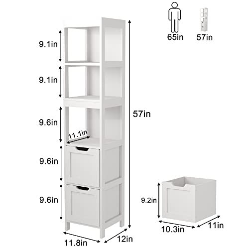 HOMEFORT Bathroom Storage Slim Tall Narrow Floor