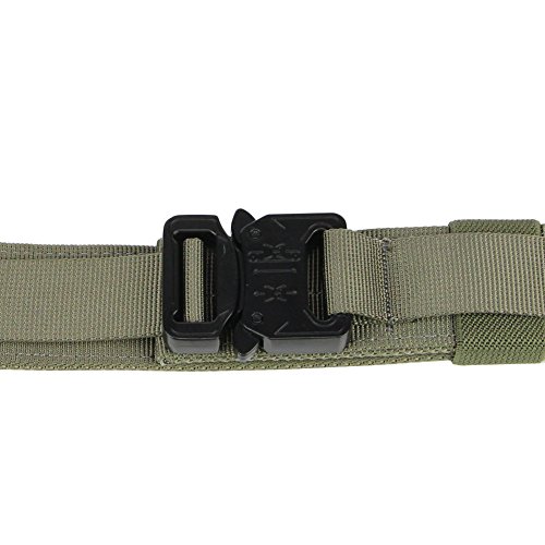 Aiduy Tactical Heavy Duty Waist Belt Military Style Belt Nylon Belts with Metal Buckle Molle System 1.5" (Ranger Green, X-Large)