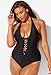 Swimsuits for All Women's Ashley Graham VIP One Piece Swimsuit 16 Black