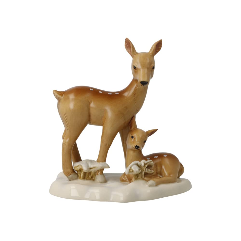 Goebel 66-704-47-1 Figurine Deer in Snow Winter Forest Stoneware Height 14 cm