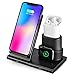 Wireless Charger, 3 in 1 iPhone Fast Charging Station for Apple Watch and Airpods[Separated Design],Charging Stock Compatible with iWatch Series 1/2/3/4,iPhone XR/Xs Max/X/8 Plus