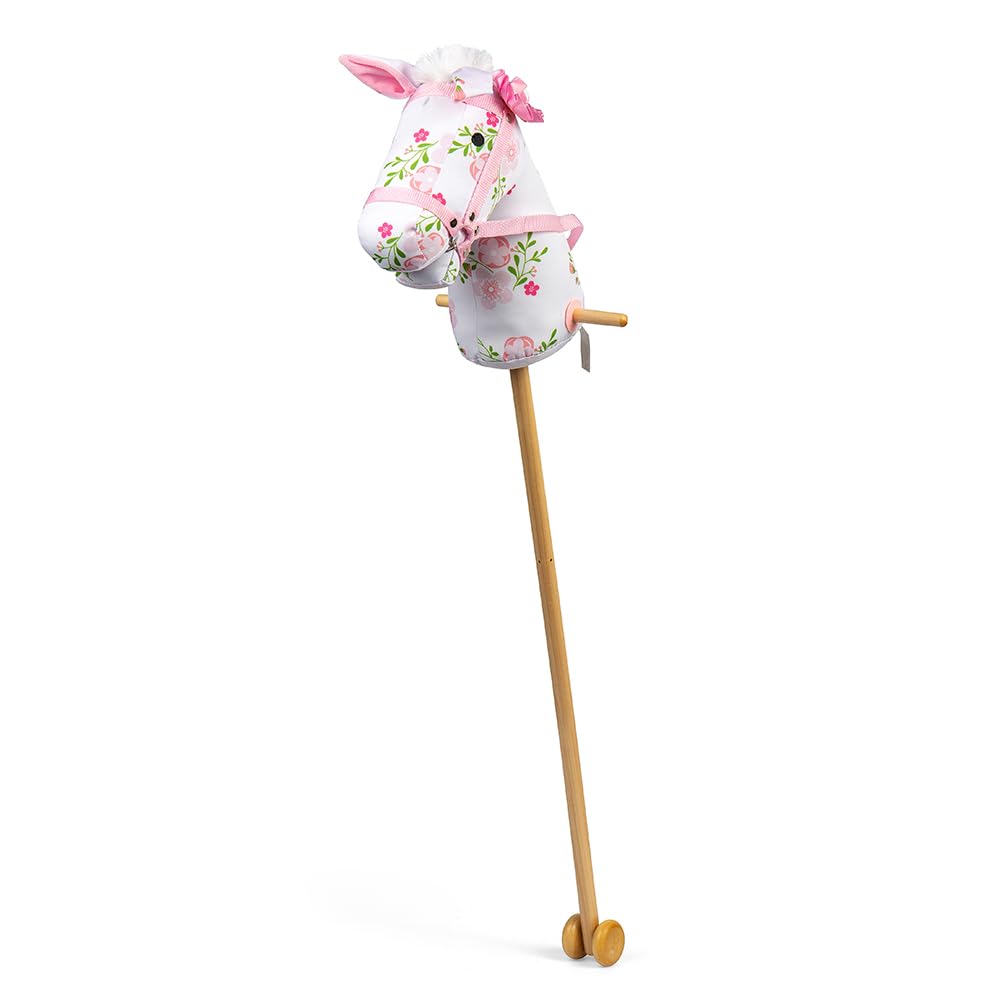Bigjigs Toys, Floral Hobby Horse, Wooden Toys, Ride On Horse, Hobby Horses for Children, Horse Toys, Horse on a Stick, Ride On Toys, Horse Gifts for Girls