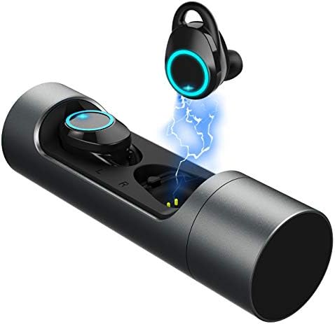Canami Wireless Earbuds Bluetooth Earphones V5.0 Headphone Ture Wireless Earbuds 3D Stereo Sound Noise Cancelling 30H Playtime IPX7 Waterproof Headset Portable Charging Box 1000mAh for iOS Android