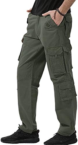AOQ Mens Cargo Pant Work Pants(Army green)