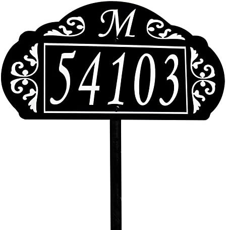 Address Signs - Address America USA Handcrafted Le Paris Custom Address Sign Plaque Sturdy Metal Yard Sign with Reflective House Numbers, Monogram - Elegant Lawn Signage for 911, Delivery 24/7 visibility - GS