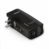 PISEN 2-in-1 Portable Charger, Battery Pack with Foldable AC Plug - 5000mAh Power Bank for iPhone, iPad, Android, Tablets, Samsung Galaxy and More (Magic Black)