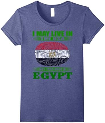Womens Live in USA made in EGYPT DNA t shirt Small Heather Blue