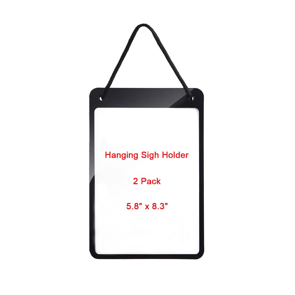 Runiash 2 Pack Business Retail Sale Display Sign Holder Frame Sale Price Display Hanging Poster Paper Holder Message Memo Board Merchandise Tags Sale Price Tags for Clothing A5 (With String)
