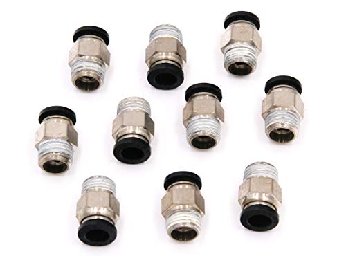 Air Fitting Pneumatic Connectors for PETF Tube 8mm 10Pcs (1/4")
