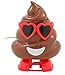 Brown and Pink Poop Emoji Toy Candy Dispenser with Heart Sunglasses, Set of 2