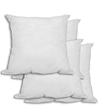 Set of 4 - 18 x 18 Premium Hypoallergenic Stuffer Pillow Insert Sham Square Form Polyester, Standard / White - MADE IN USA