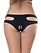 J-boxing Women Plus Size Sexy Panty Hollow out Lingerie Crotchless Underwear Black (2XL)