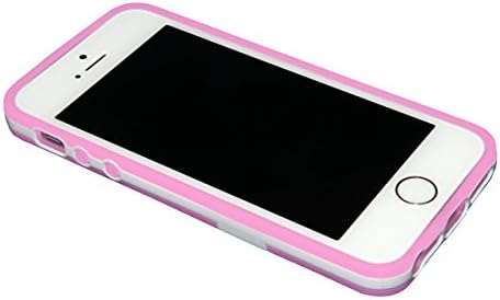 Allnet Slim Frost Tranlucent iPhone Case for iPhone5 / 5S Flexible Soft Case 2-tone with white trim, Pink