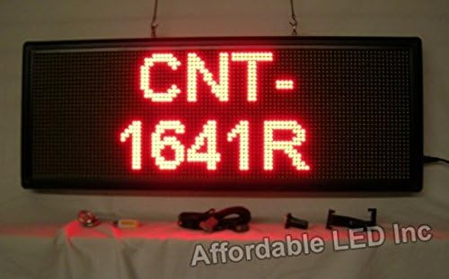 Programmable Scrolling LED Sign - Indoor Display - 16 inch (H) x 41 inch (w) (RED)