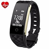 Fitness Tracker,Juboury Heart Rate Activity Trakcer Touch Screen Wearable Pedometer Bluetooth Smart Wristand with Sleep Monitor,Steps Counter,Calories Track for Android and IOS Smart Phones(Black)