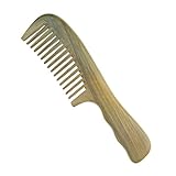 Rbenxia Sandalwood Hair Comb No Static Wooden Comb Wide Tooth Handmade with Natural Green Sandalwood Wood tooth