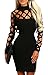 AMiERY Women's Hollow Out Cocktail Clubwear Bandage Evening Party Bodycon Dress Black M
