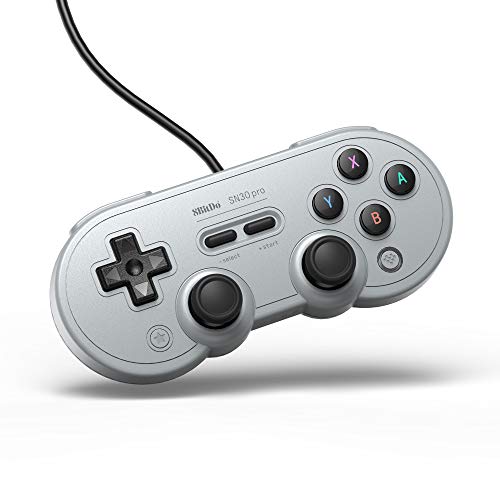 8Bitdo Sn30 Pro USB Wired Gamepad for Switch, Windows & Raspberry Pi(Gray Editi…