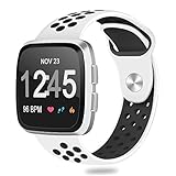 TreasureMax For Fitbit Versa Bands, Replacement Accessory Breathable Sport Strap with Air Holes for Fitbit Versa Smartwatch
