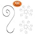 Homemaxs Ornament Hooks Christmas Ornament Hangers 2 Inch S Hooks Christmas Tree Hanger for Christmas Decorations 100 Pack, Silver