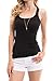 Angel Cola Women's Solid Crochet Floral Lace Racerback Tank Top