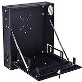 Kenuco Heavy Duty 16 Gauge Steel DVR Security Lockbox with Fan and Swing Open Top (18'' x 18'' x 5'' Black)