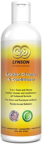LYNSON Leather Cleaner and Conditioner - Eco-Friendly - Non-Toxic – pH balanced – Best for your Furniture, Car Seats, Sofas, Shoes, Bags, Purses – Made in the USA - 90 Day Satisfaction Guarantee