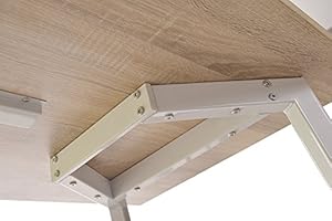 SixBros. Scrivania Porta pc Quercia/Bianca Aspetto Legno CT-3556/2141