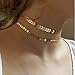 Boosic Double Layer Sequins & Chevron Choker Necklace for Women Gold Tone