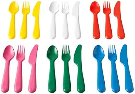 KALAS 18-piece Cutlery Set, Assorted Colours, Great for parties and everyday meals. Made of durable plastic and safe to use in the dishwasher and microwave.