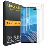 UniqueMe [3 Pack] for Samsung Galaxy S10 Plus /S10+ Screen Protector, HD Clear [ Case Friendly ] Full Coverage PET Soft Flexible TPU Film with Lifetime Replacement Warranty
