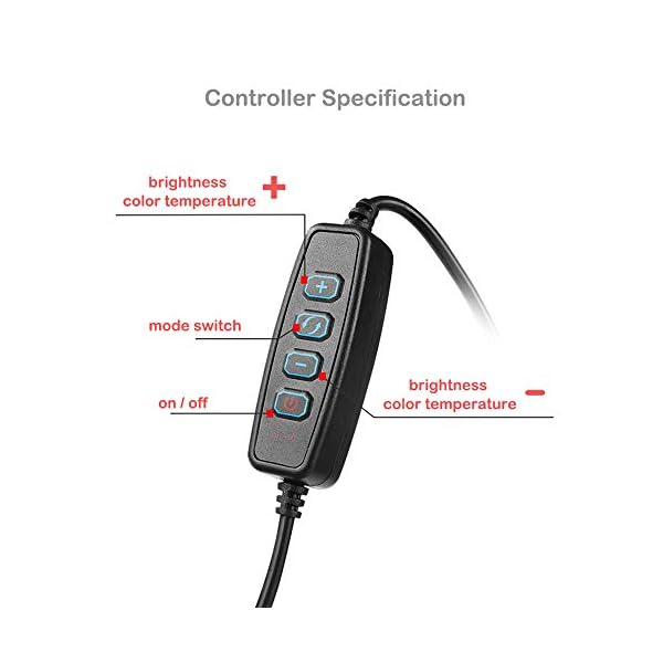 Thlevel LED Ringlicht Ringleuchte mit Stativ 10.2" Dimmbar USB Anschluss für schöne Fotos oder Videosschooting Live Streaming Portrait Schminken usw – Bild 6