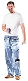 Collections Etc Men's Faux Denim Drawstring Lounge Pant