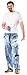 Collections Etc Men's Faux Denim Drawstring Lounge Pant