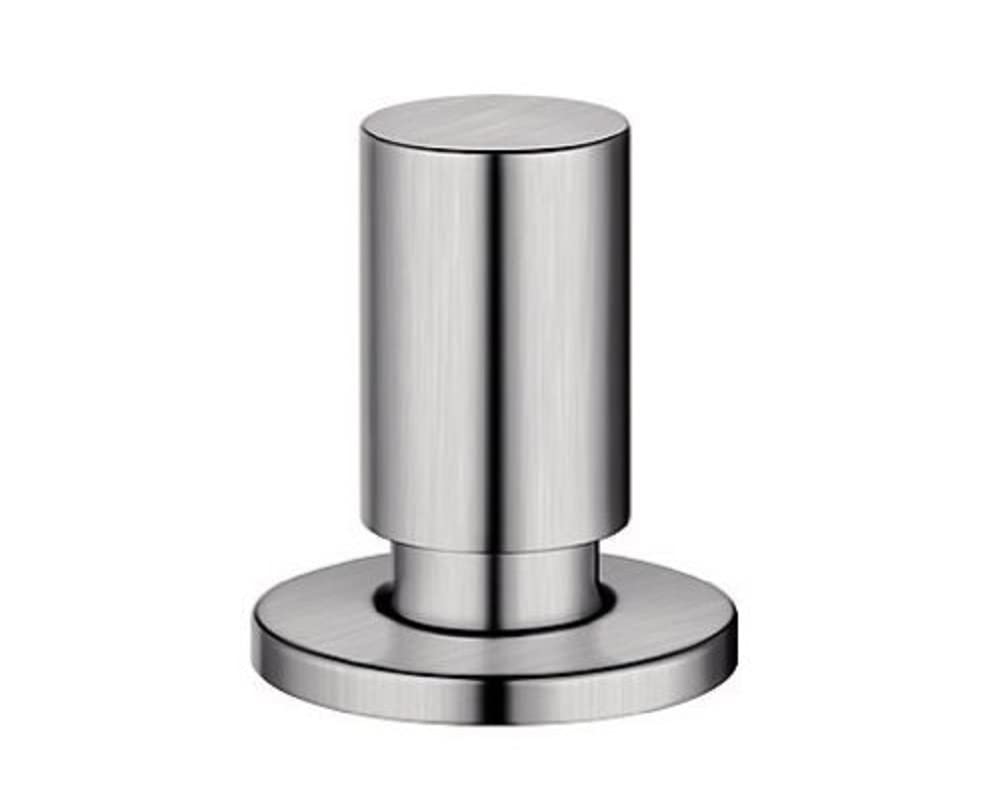 BLANCO Pull knob Round Stainless Steel Satin | Required Hole/Drilling Diameter: 14–35 mm | Can be Combined with All BLANCO Sinks and Waste Fittings